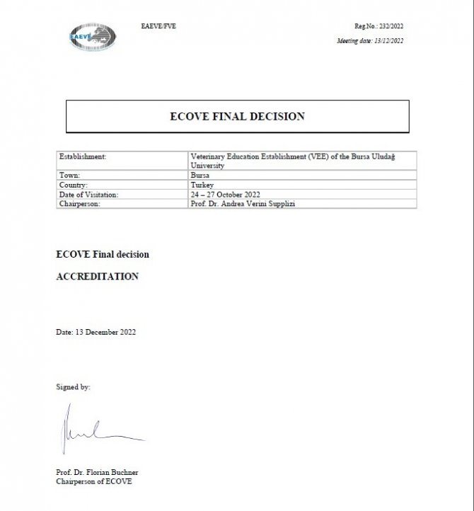 Veteriner Fakültesi’nin Eaeve Başarısı Devam Ediyor