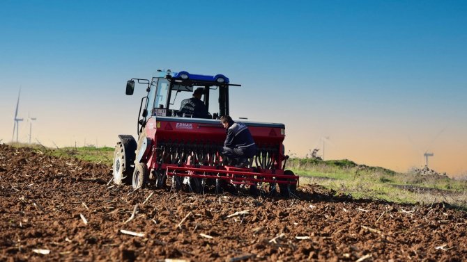 Karesi Belediyesi Boş Tarlalara Buğday Ekti