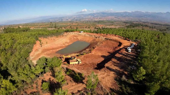 Aski̇, Karacasu Yazır’da Gölet Genişletme Çalışmalarına Başladı