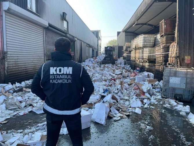 İ̇stanbul’da Ele Geçirilen 123 Ton Kaçak Tütün Ve Tütün Mamülleri İmha Edildi