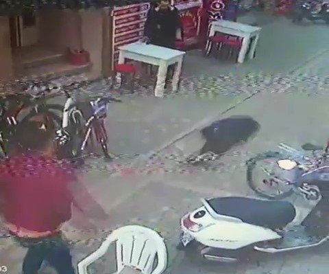 Kaçan Saldırganı Attığı Bisiklet Parçasıyla Yakalatmıştı, O Anlar Kamera