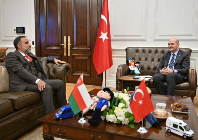 İ̇çişleri Bakanı Soylu, Görev Süresini Tamamlayan Umman Büyükelçisi Al-salhi’yi Kabul Etti