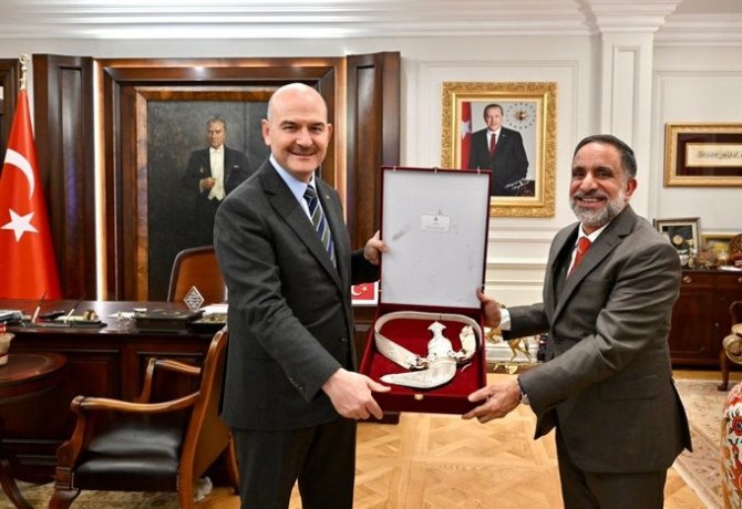 İ̇çişleri Bakanı Soylu, Görev Süresini Tamamlayan Umman Büyükelçisi Al-salhi’yi Kabul Etti