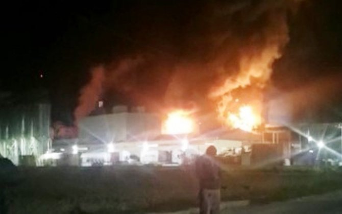 Milas’ta Balık Yem Fabrikasında Patlama Sonrası Yangın Çıktı