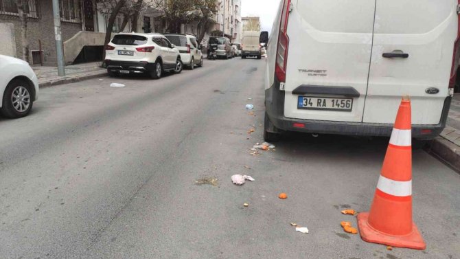 Sultangazi’de Akılalmaz Olay Kamerada: Çöp Poşetini Önce Fırlattı Sonra Tekmeleyerek Götürdü