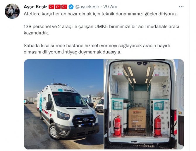 Düzce’ye Tam Donanımlı Acil Müdahale Aracı