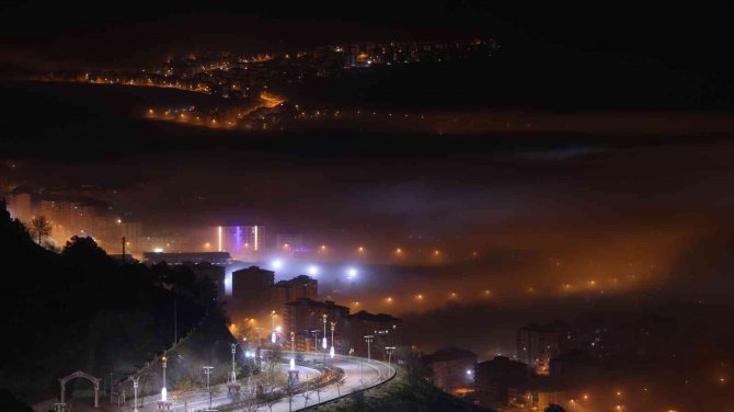 Elazığ’da Sis Ve Şehir Işıklarının Görsel Şöleni