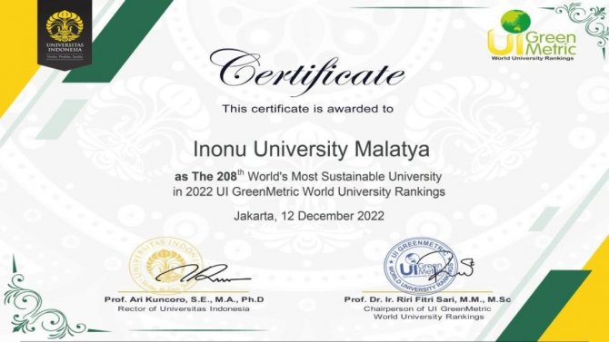 İ̇nönü Üniversitesi Yeşil Kampüste 102 Basamak Yükseldi