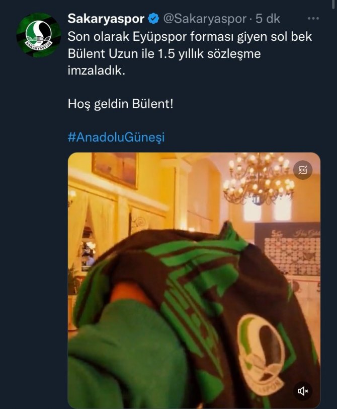 Sakaryaspor, Bülent Uzun’u Transfer Etti