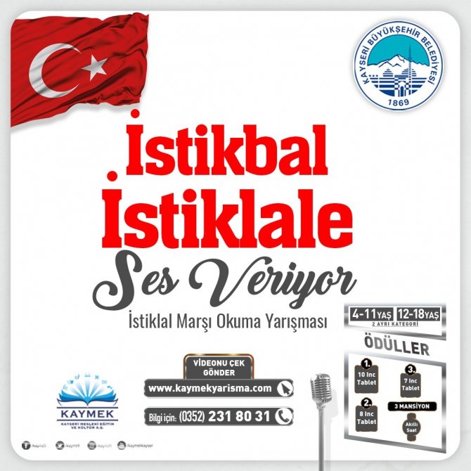 Büyükşehir Kaymek’ten İ̇stiklal Marşı Okuma Yarışması