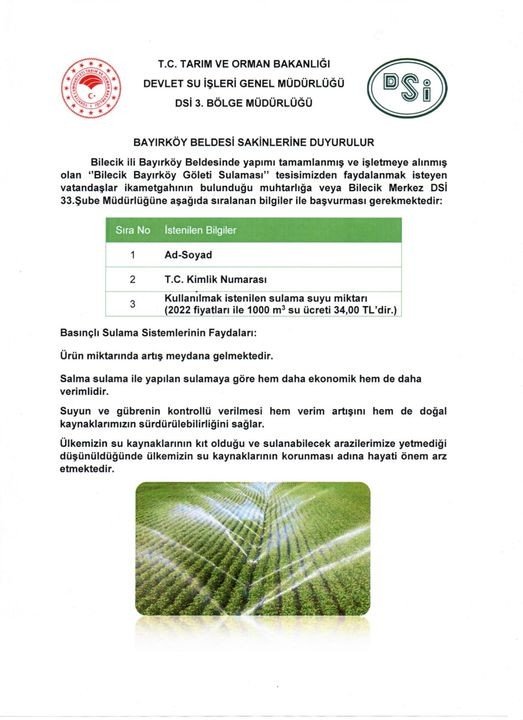 Sulama Göletinden Arazilere Su Verilecek