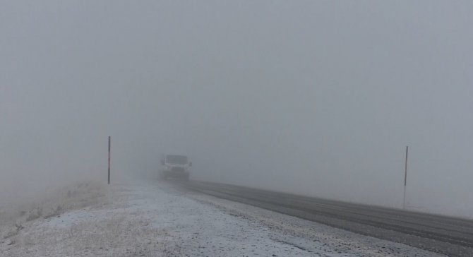Kars’ın Yüksek Kesimlerinde Kar Ve Sis Etkili Oluyor