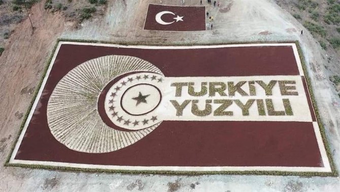 Osmaniye’de 28 Bin Fidanla Türkiye Yüzyılı Logosu Oluşturuldu