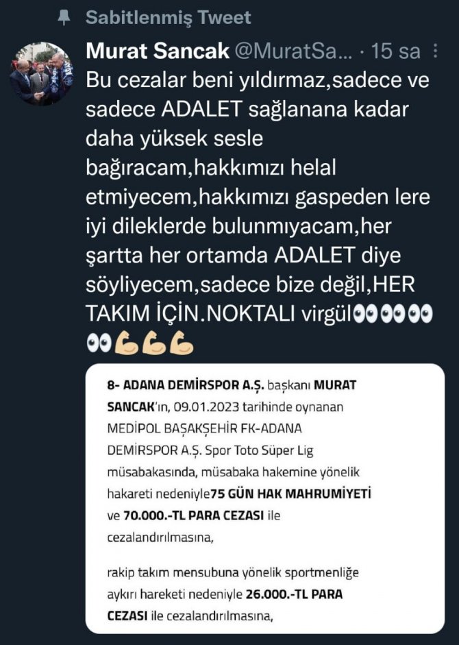 Murat Sancak’tan Pfdk’ya: "Bu Cezalar Beni Yıldırmaz"