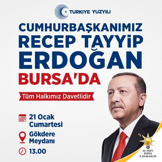 Cumhurbaşkanı Erdoğan Bursa’ya Geliyor
