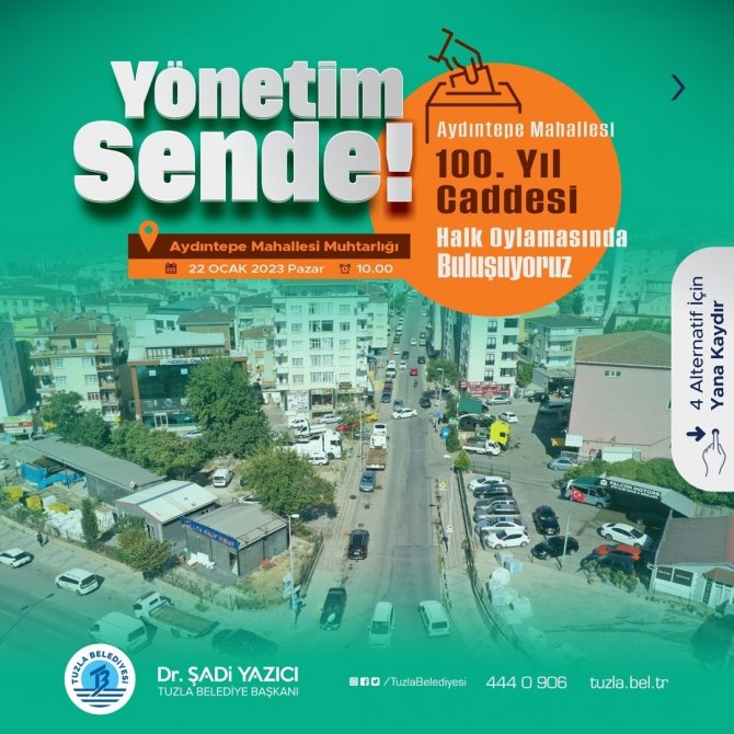 Tuzla’daki 3 Caddenin Nasıl Kullanılacağına Vatandaşlar Karar Verecek