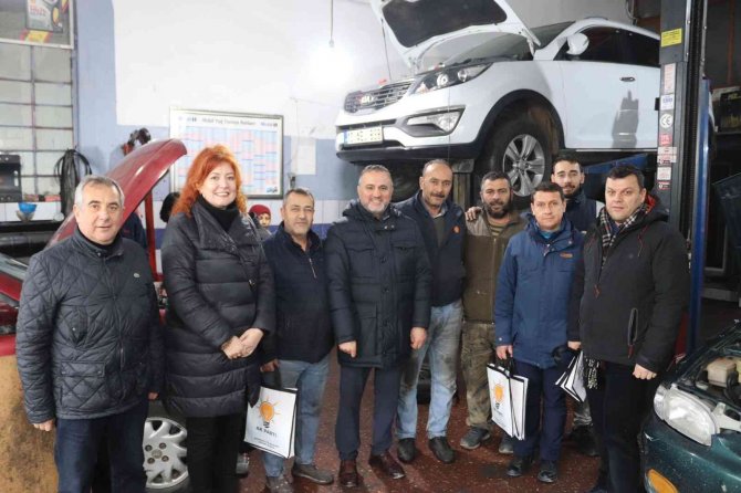 Ak Partili Doğan, Küçük Sanayi Sitesinde Esnaf Ziyaretinde Bulundu