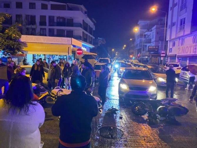 Otomobile Çarpan Elektrikli Bisiklet Sürücüsü Ölümden Döndü