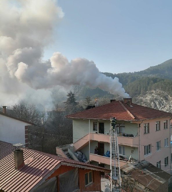 Bacada Çıkan Yangın İtfaiye Ekiplerini Harekete Geçirdi