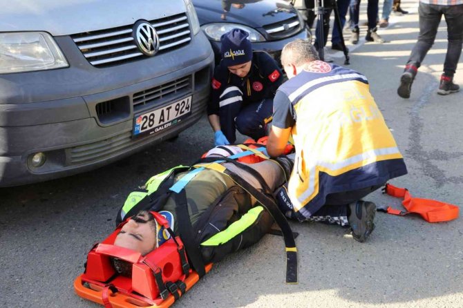 Motokurye Kazası Tatbikatı Gerçeği Aratmadı