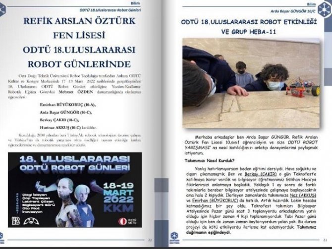 ‘Fenci Gözü’ Dergisi Ulusal Ölçekte ‘Eğitimde İ̇yi Örnek’ Oldu