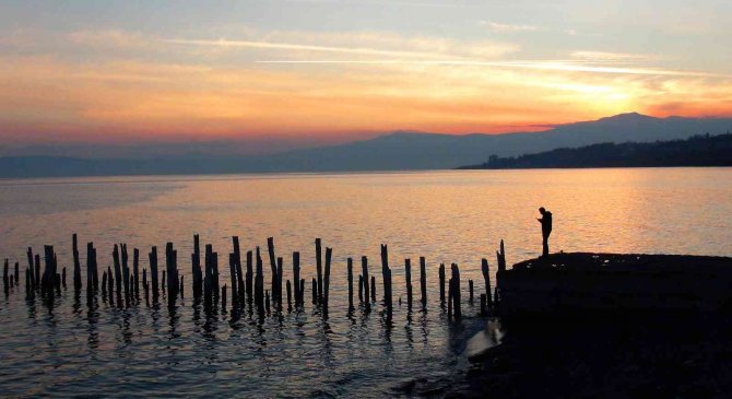Van Gölü’nde Seyrine Doyumsuz Gün Batımı