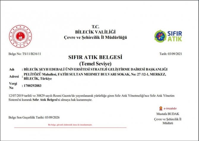 Bşeü “Sıfır Atık” Çalışmalarını Tamamladı