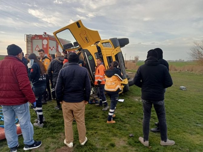 Tekirdağ’da Devrilen Vincin Sürücüsü Hayatını Kaybetti