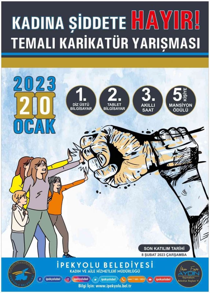 İ̇pekyolu’nda “Kadına Şiddete Kayır” Konulu Karikatür Yarışması