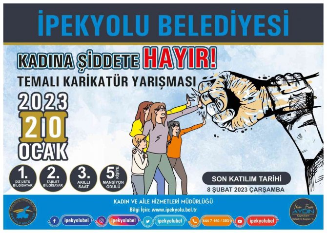 İ̇pekyolu’nda “Kadına Şiddete Kayır” Konulu Karikatür Yarışması