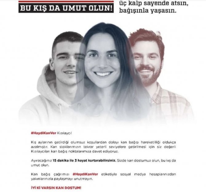 Kızılay’dan "Kan Dostumuz Olun, Bu Kış Da Umut Olun" Çağrısı