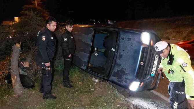 Samsun’da Hafif Ticari Araç Devrildi: 1 Yaralı