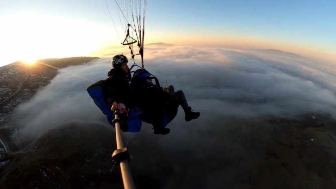 Siste Kaybolan Hazar Gölü, Yamaç Paraşütçüleri Tarafından Havadan Görüntülendi