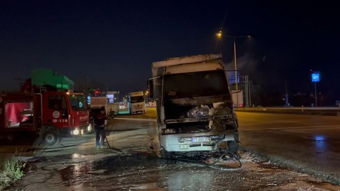 Seyir Halindeki Kamyon Alevlere Teslim Oldu