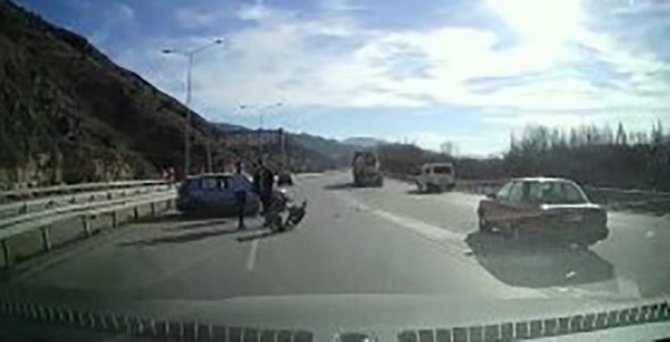 Amasya’daki Feci Kaza Araç Kamerasında