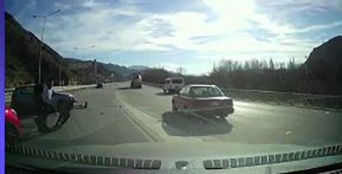 Amasya’daki Feci Kaza Araç Kamerasında