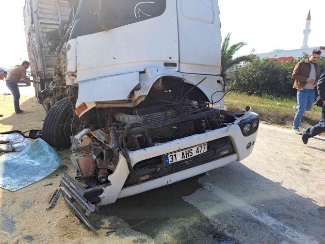 Köpeğe Çarpmamak İçin Ani Firen Yapınca Tırlar Çarpıştı