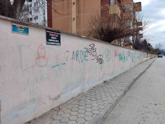 Site Duvarları Adeta Resim Tahtasına Döndü