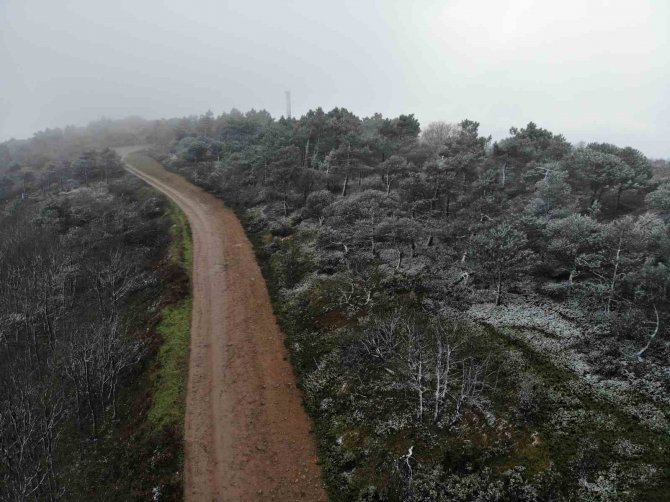 Beyaza Bürünen Aydos Tepesi Havadan Görüntülendi