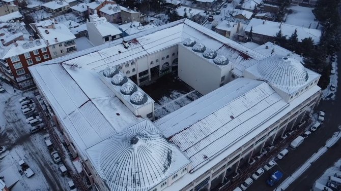Beyaza Bürünen İlçe Havadan Görüntülendi