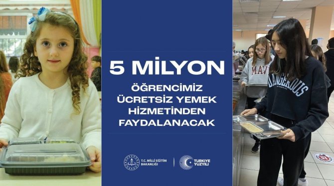 Türkiye’de 5 Milyon, Kayseri’de 32 Bin 717 Öğrenciye Ücretsiz Yemek Verilecek