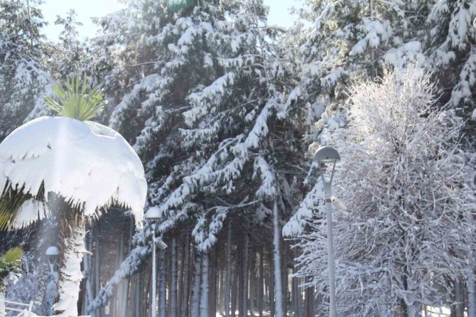 Gaziantep’in Beyaz Örtüsü Havadan Görüntülendi
