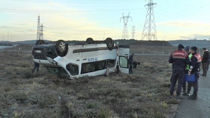İ̇şçi Servisi Takla Attı: 9 Yaralı