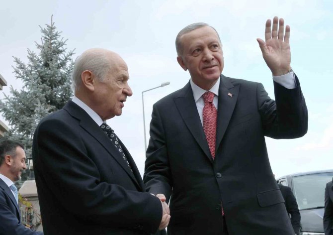 Cumhurbaşkanı Erdoğan, Mhp Genel Başkanı Bahçeli’yi Evinde Ziyaret Etti