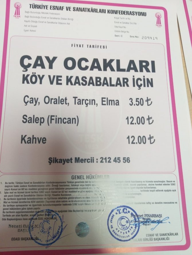 Nevşehir’de ‘Çay’ Zamlandı