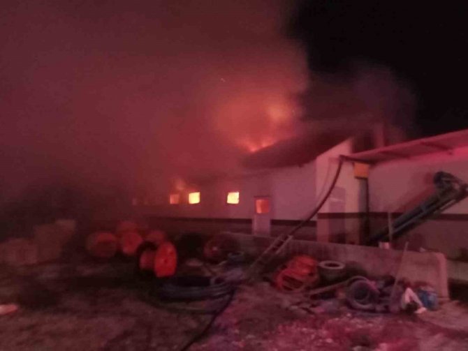 Burdur’da Tavuk Çiftliği Alevlere Teslim Oldu