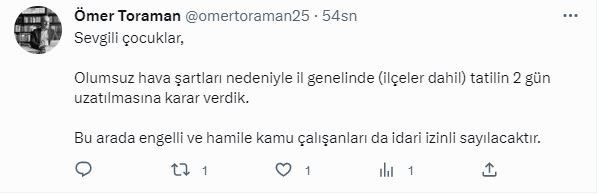 Elazığ’da Eğitime 2 Gün Ara Verildi