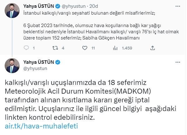 İ̇stanbul’da Etkili Fırtına Ve Kar Yağışı Hava Trafiğini Olumsuz Etkiledi