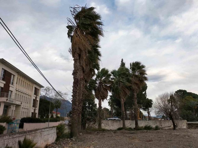 Köyceğiz’de Rüzgar Ve Fırtına Etkisini Sürdürüyor