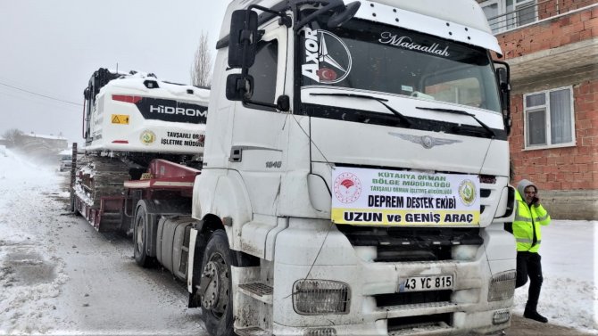 Kütahya Obm Deprem Bölgesine İş Makinesi Ve Personel Gönderdi
